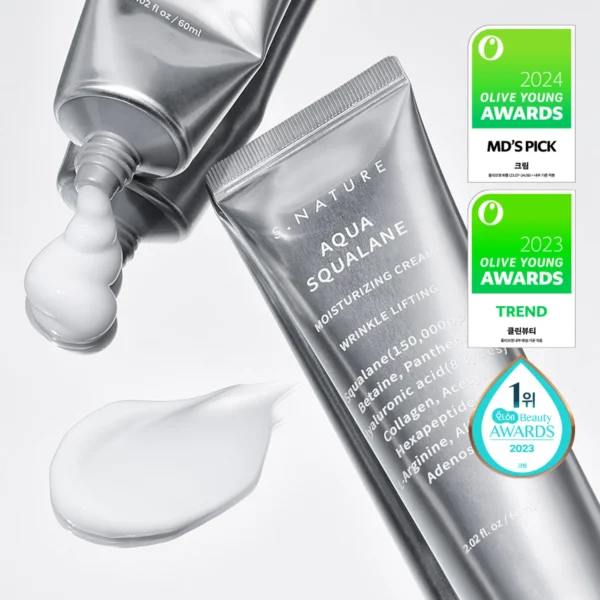 S.NATURE Aqua Squalane Moisturizing Cream 60ml Double Pack (+ Aqua Gel Mask Sheet 1ea)