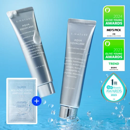 S.NATURE Aqua Squalane Moisturizing Cream 60ml Double Pack (+ Aqua Gel Mask Sheet 1ea)